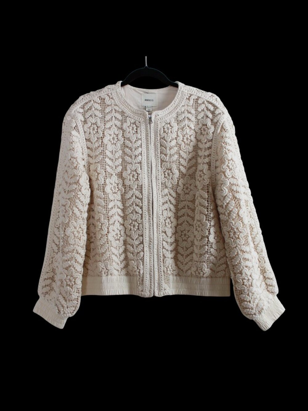 RW&Co. Crochet Bomber Jacket